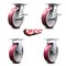 Service Caster 8 Inch Poly on Aluminum Caster Set with Roller Bearing 2 Brakes and 2 Rigid SCC SCC-35S820-PAR-SLB-2-R-2 - alternate 1